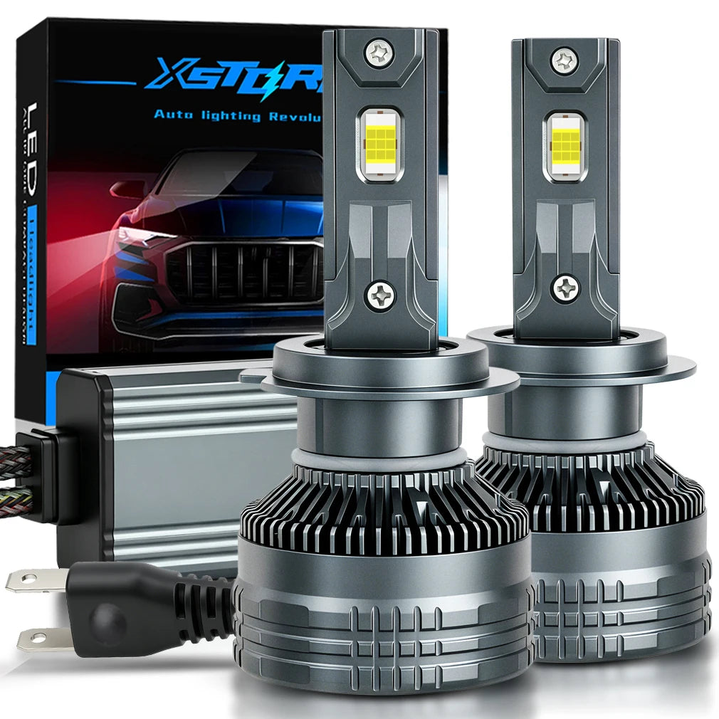 Faro LED XSTORM H7 Canbus 400W 80000LM H1 H4 9005 9006 Luci LED per Auto ad Alta Potenza con Ventola Turbo 12V 24V 6000k