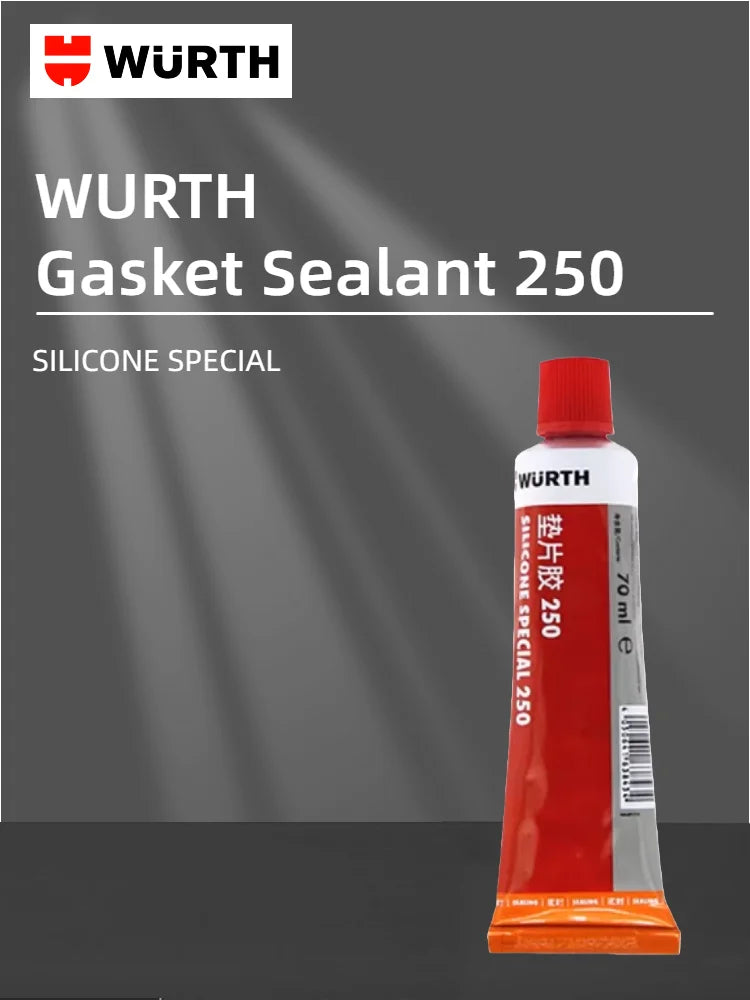 Silicone Speciale Wurth 250 Rosso 70ml RTV Sigillante per Guarnizioni ad Alta Temperatura per Coppa Olio Motore e Coperchio Valvole