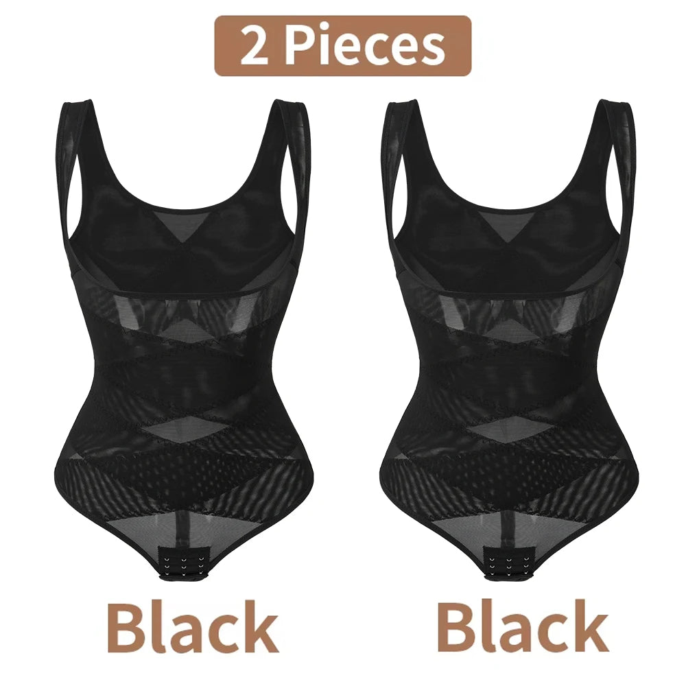 Perizoma in rete Body Shapewear Donna Nuovo Shaper per tutto il corpo Vita sottile Tummy Control Intimo Pancia piatta Corsetto sottoseno