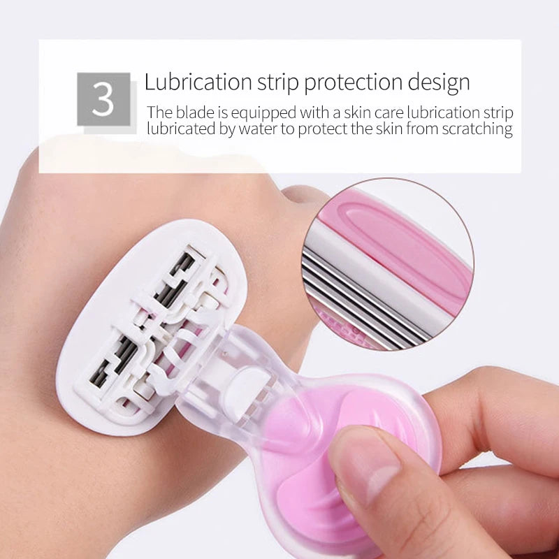 Mini portatile piccolo guscio epilatore coltello da barba depilazione rasoio da donna