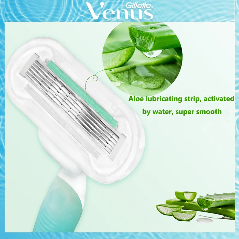 Gillette Venus Lama di ricarica a 5 strati Lame di rasoio Sapone per pelle sensibile extra liscia per la rasatura del corpo delle donne