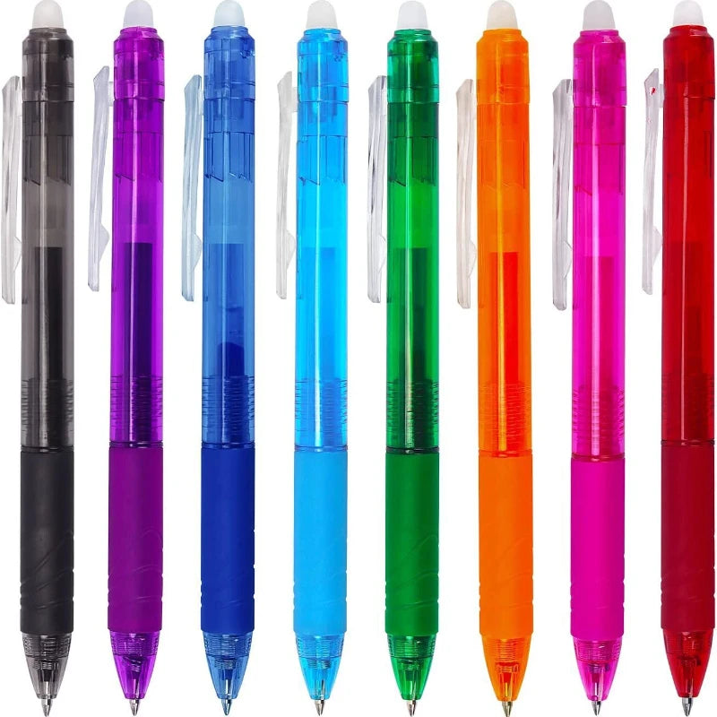 0.7mm Penna Cancellabile Magica Presse Penna Gel Set 8 Colori Cancellabile Asta di Ricarica Inchiostro Gel Cancelleria Penne Retrattili Maniglia Lavabile Asta