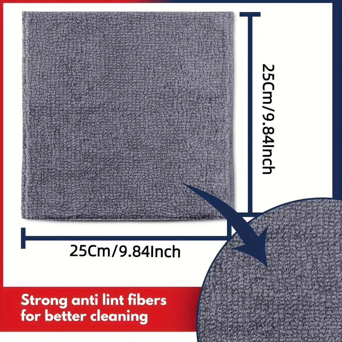 Asciugamano da cucina 5/10/20 pezzi, set di panni per pulizia grigio chiaro in fibra ultrafine, panno assorbente, morbido e smacchiato