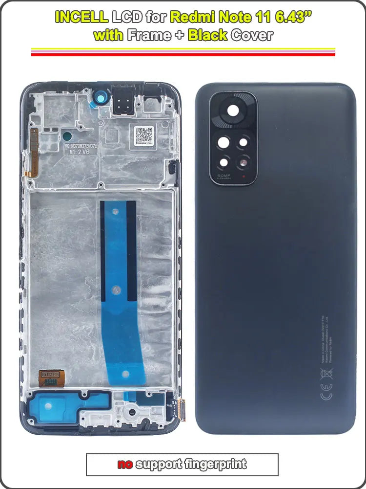 Display LCD da 6,43 pollici per Redmi Note 11 4G, ricambio digitalizzatore touchscreen per 2201117TY 2201117TG, schermo LCD con cornice