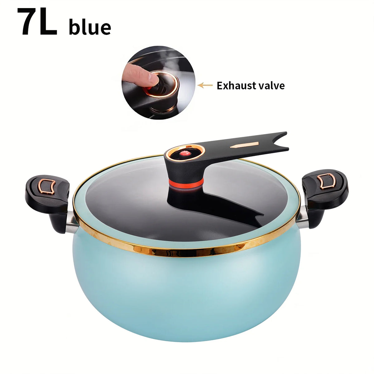1 pentola a pressione Fat Daddy, capacità di 7 litri, 26 cm, adatta all’uso domestico, pentola multifunzionale antiaderente per stufati e zuppe, compatibile con piani cottura a induzione e fornelli a gas.