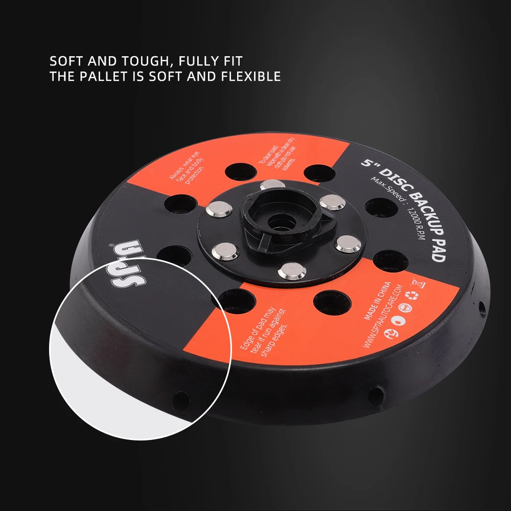 SPTA 1PC 5 "6" Piastra di supporto per tampone abrasivo per lucidatrice DA 125mm 150mm Piastra posteriore autoadesiva con fori per emissione di calore