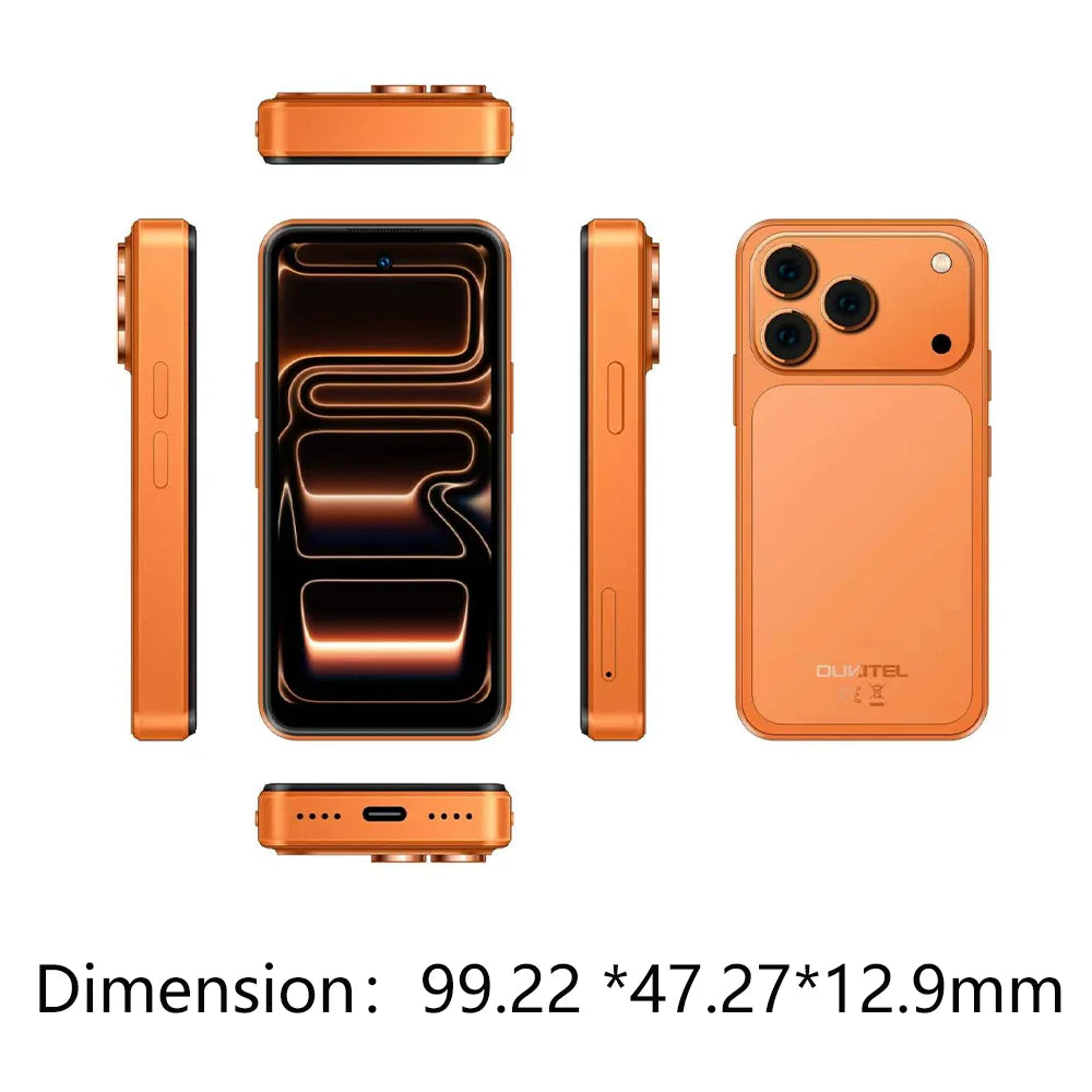 OUKITEL C17 mini, smartphone compatto, fino a 12 GB di RAM (3+9) + 32 GB di ROM, telefono tascabile ultra compatto, display mini da 4 pollici, batteria da 2300 mAh, tecnologia Gemini AI, smartphone Android sbloccato.