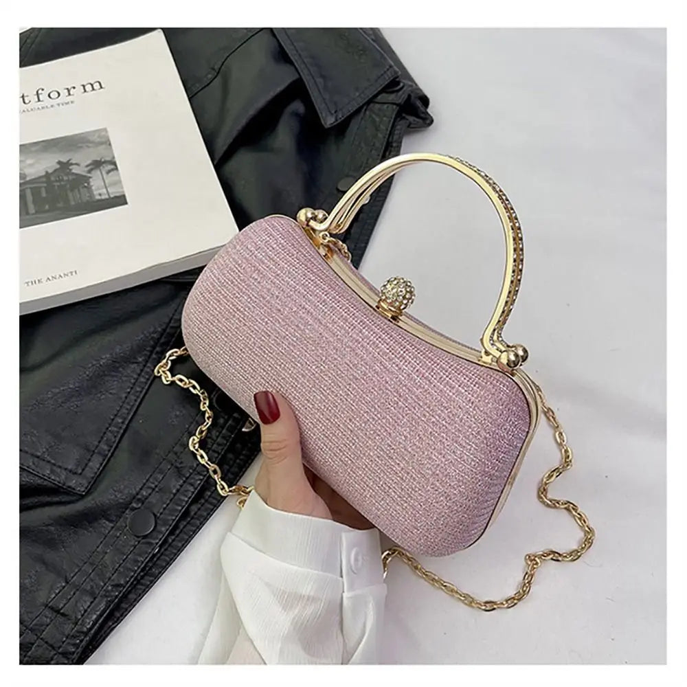 Borsa da sera da donna con perline da sposa Borsa da pranzo Borse a tracolla a catena Elegante pochette con strass Borsa da sera a forma di uovo