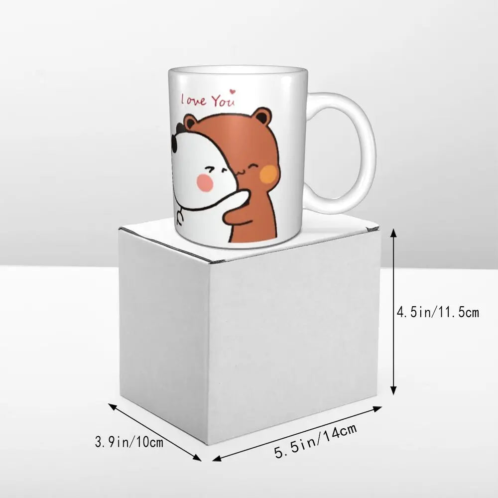 Tazze personalizzate per coppia Bubu Dudu Panda e Brownie Bear Tazza da caffè per tè al latte in ceramica fai-da-te