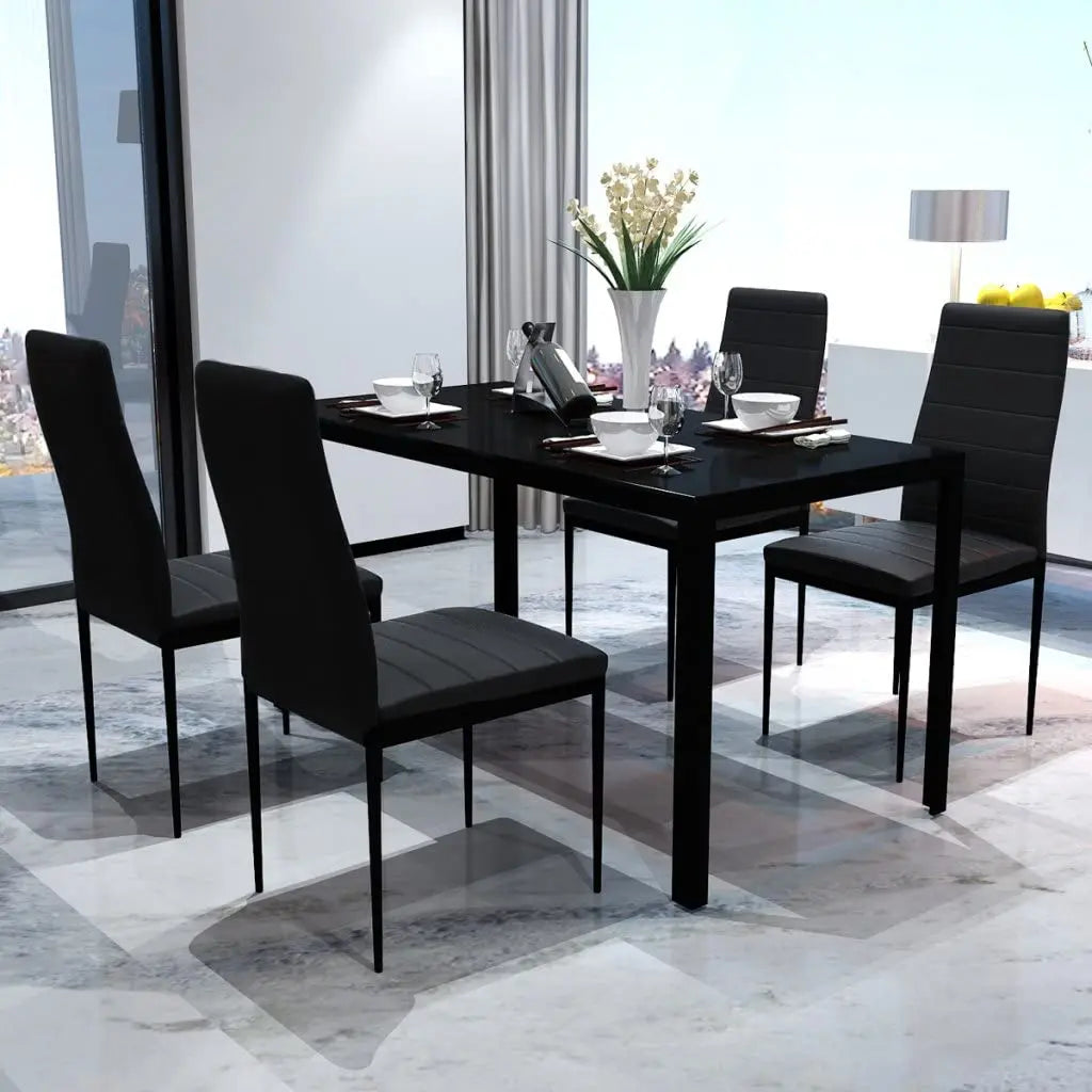 Set di 4 sedie per sala da pranzo, per soggiorno, cucina, sala da pranzo, sedie da cucina imbottite, pelle PU, con gambe in metallo