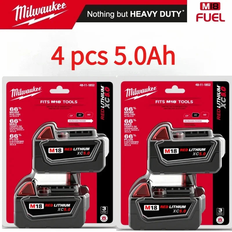 Batteria agli ioni di litio Milwaukee M18 18V 6.0Ah 12.0Ah ad alta potenza, 100% originale, per utensili elettrici a batteria 48-11-1850 48-11-1815