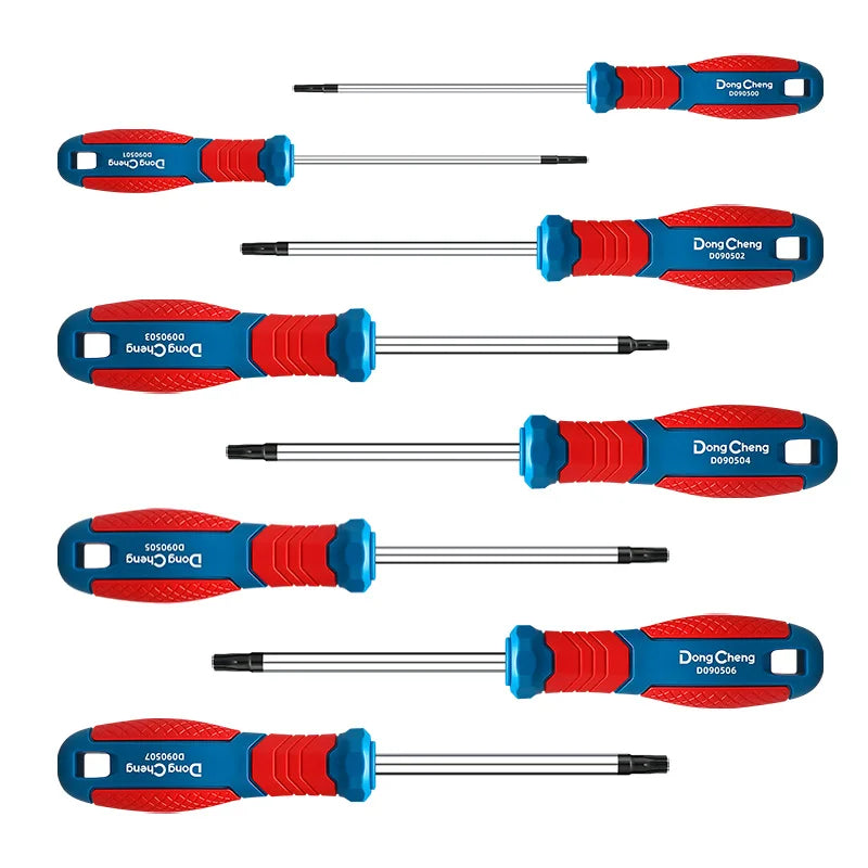Set di Cacciaviti Torx T8 T10 T15 T20 T25 T27 T30 T40 in Cromo Vanadio con Punta Magnetica Antiruggine, Manico in TPR, Alta Coppia, Utensile a Stella