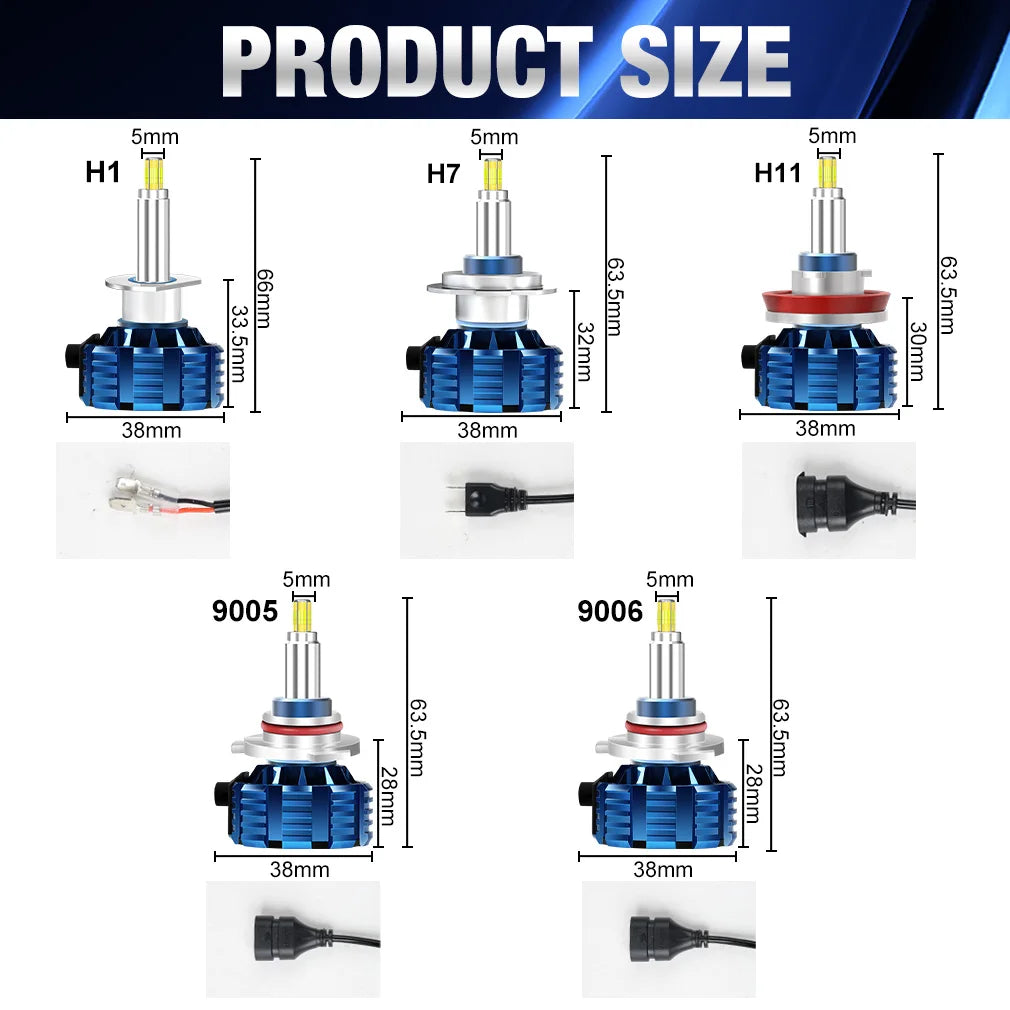 XSTORM H7 Lampadine a LED H1 H8 H11 Faro a LED Canbus HB3 9005 HB4 9006 360 ° Faro per auto 30000LM 9V 12V Lampade turbo per auto