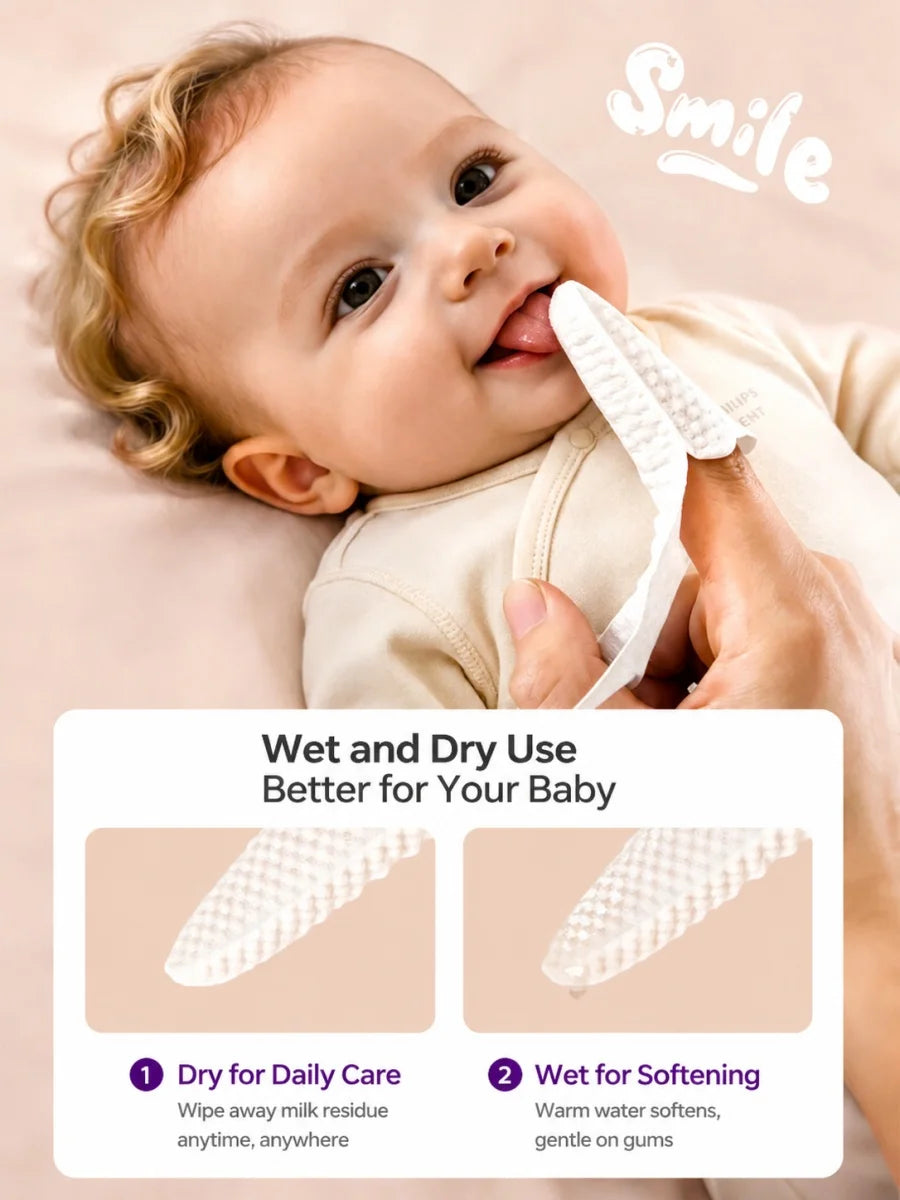 Salviette per la pulizia orale del bambino Avent, 30 pezzi per confezione, con texture 3D a perla, senza agenti fluorescenti, per la pulizia della lingua del neonato.