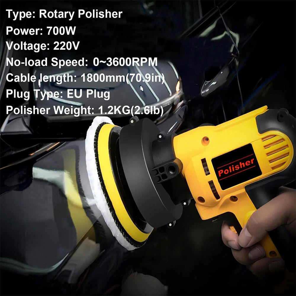 Lucidatrice Rotativa per Auto Podofo 700W, Velocità Variabile Continua, Manico Staccabile, Leggera, Macchina Elettrica per Lucidatura Auto con Kit di Tamponi per Ceratura, Riparazione Vernice, Mobili, Accessori Auto, Utensil