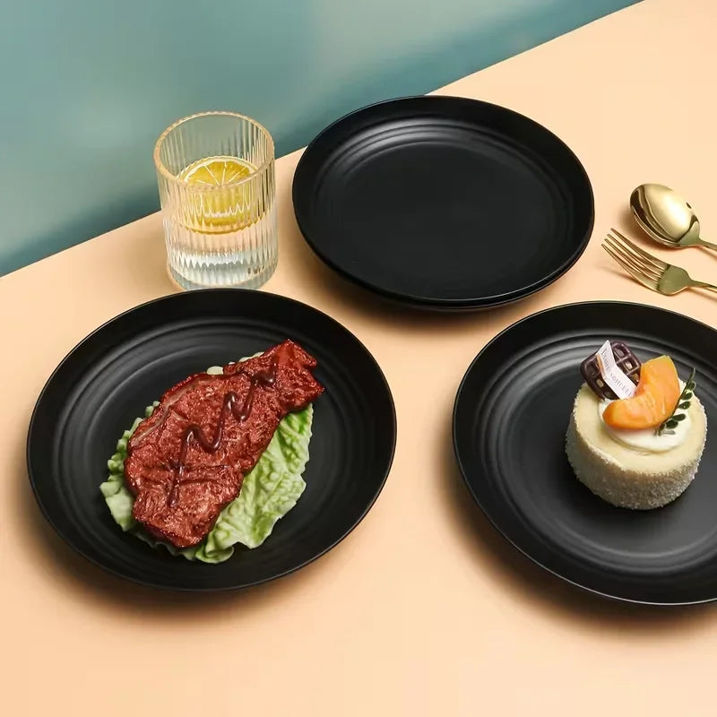 Set di Stoviglie in Plastica da 16/32 Pezzi, Include Piatti Piani, Piattini da Dessert, Ciotole e Tazze, per Uso Domestico e Ristorazione