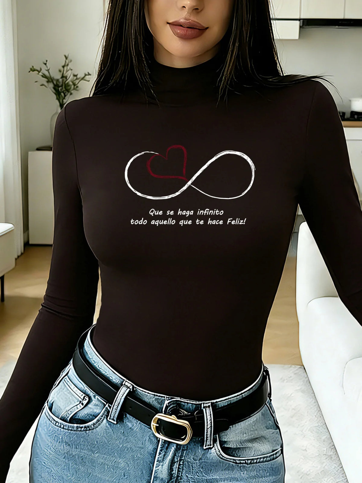 Maglia calda a maniche lunghe, aderente, in stile casual Y2K, ideale per l’autunno e l’inverno, con stampa a fiocco di neve natalizia, da indossare come strato termico, modello lungo e alla moda.