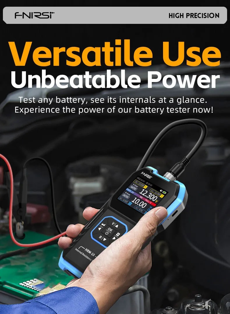 FNIRSI HRM-10 Tester di resistenza interna di tensione della batteria 18650 Tester di condensatori per batterie per auto con piombo al litio acido AC ad alta precisione
