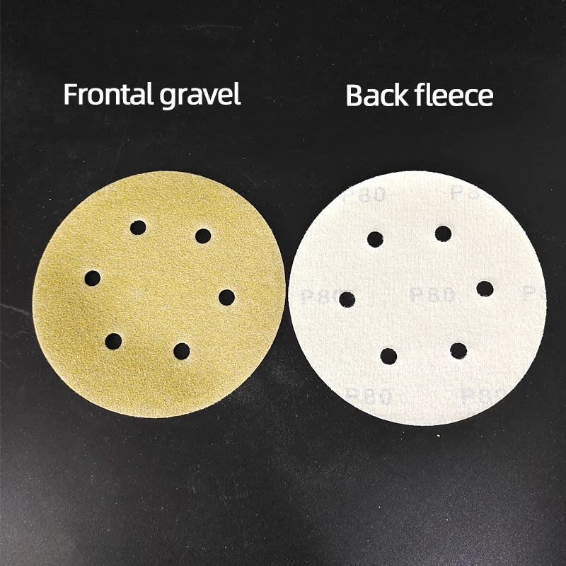 Floccaggio autoadesivo del disco di carta vetrata a secco a 6 fori da 150 mm per levigatura automatica della lavorazione del legno Lucidatura Hardware di grana 80-600