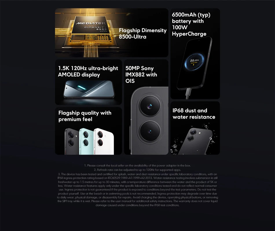 POCO X8 Pro, versione globale, smartphone con processore Dimensity 8500-Ultra, batteria da 6500 mAh, schermo AMOLED da 6,59" a 120 Hz, fotocamera da 50 MP, NFC, sistema operativo Android 16.