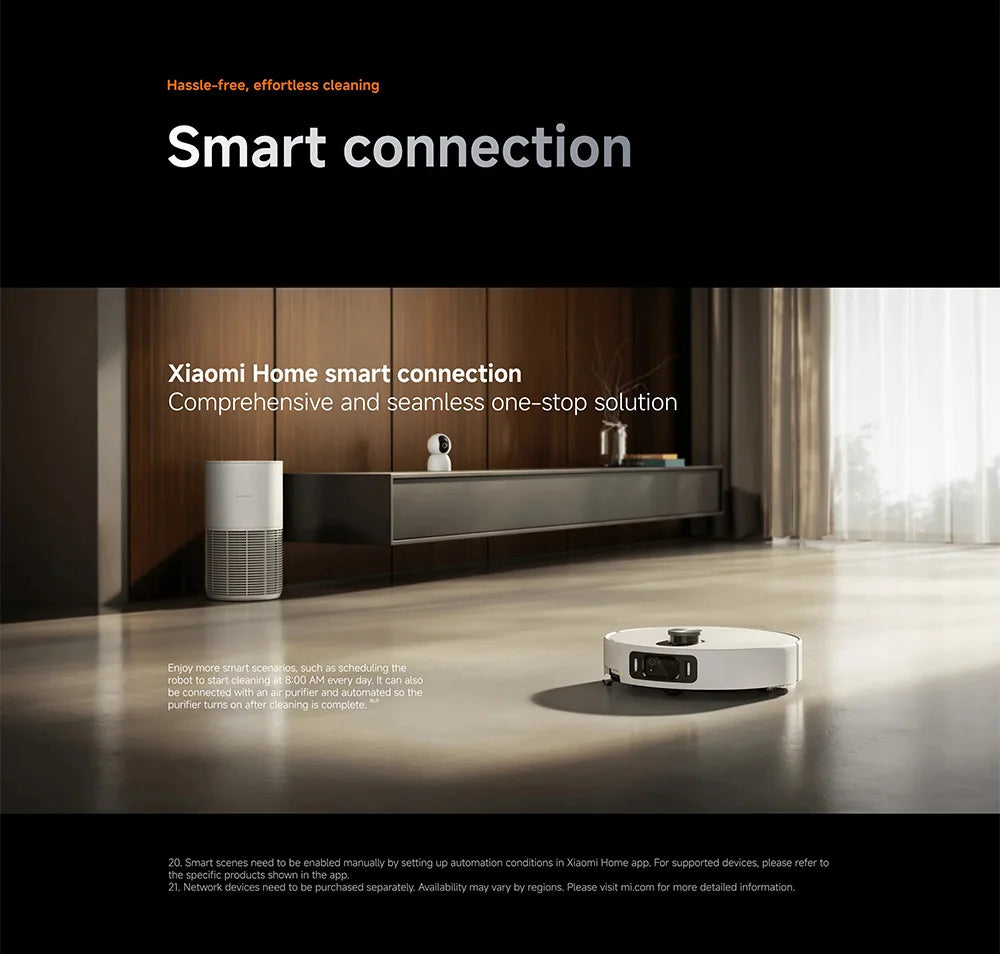 Versione Globale Xiaomi Robot Vacuum 5 Pro Video HD Chiamate Unidirezionali Aspirazione 20000Pa Aspirapolvere Anti-groviglio Senza Problemi Stazione Base Autopulente Mop Estensibile e Spazzola Laterale Controllo Intelligente
