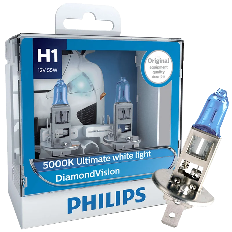 Philips H4 H7 H11 HB3 HB4 H8 H1 H3 9005 Crystal Vision Faro alogeno per auto 4300K Bianco brillante 5000K Diamond Vision Lampade automatiche