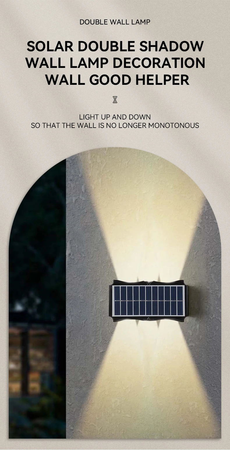 3 pezzi/1 pezzo Lampada da parete solare per cortile, strada, impermeabile, lampada da giardino esterna, decorazione solare per la casa, illuminazione da parete a LED per esterni