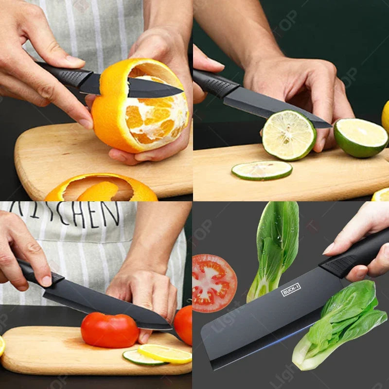 WXCOO Set di 1-3 Coltelli da Chef con Copertura, Coltello da Cucina Giapponese in Acciaio Inox per Tagliare Frutta e Verdura
