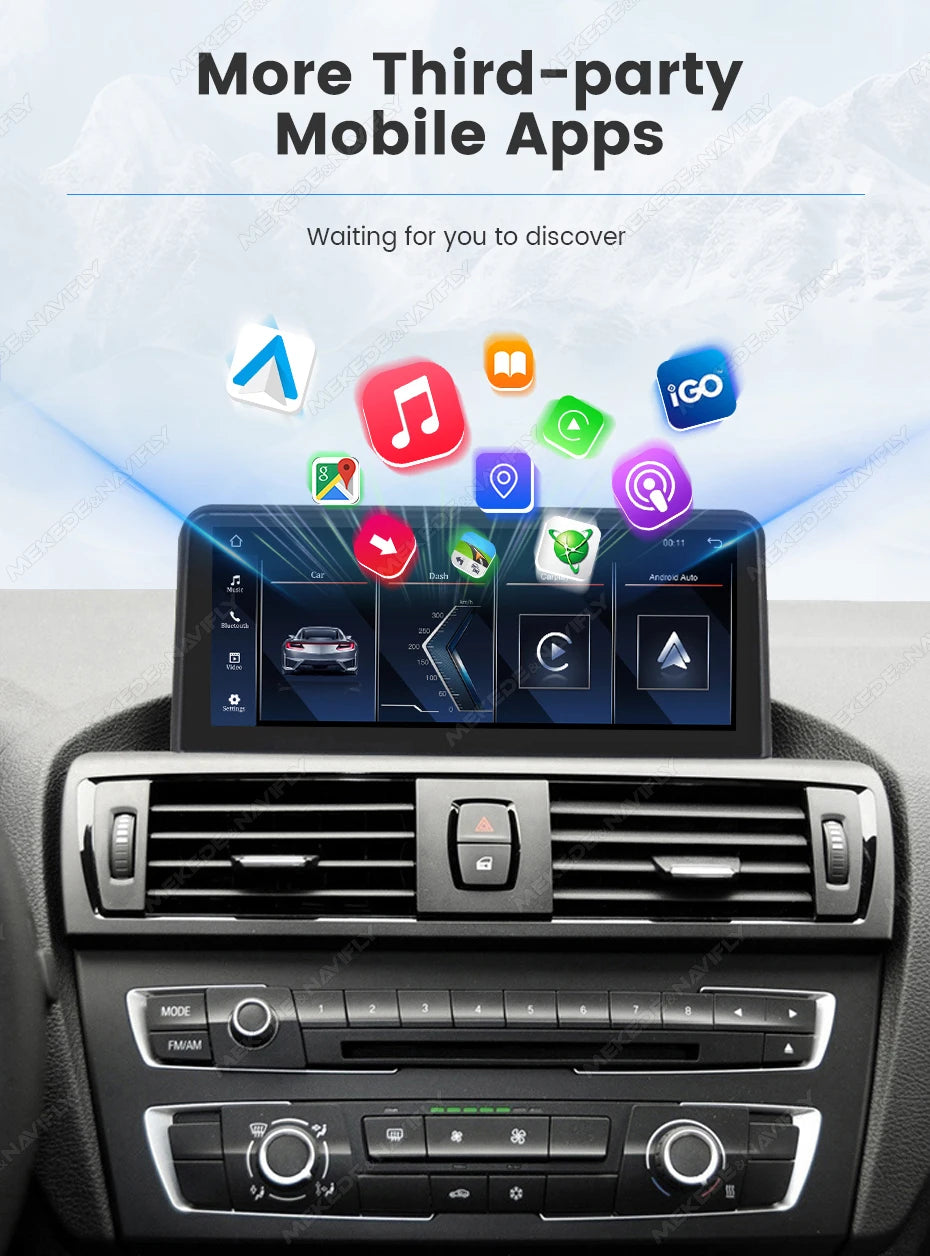 MEKEDE Sistema di Navigazione GPS Multimediale Wireless CarPlay Android Auto da 8,8 Pollici per BMW Serie 3/5 E60 E61 E63 E64 E90 E91 E92 E93 Schermo QLED Lettore Video 4K Autoradio