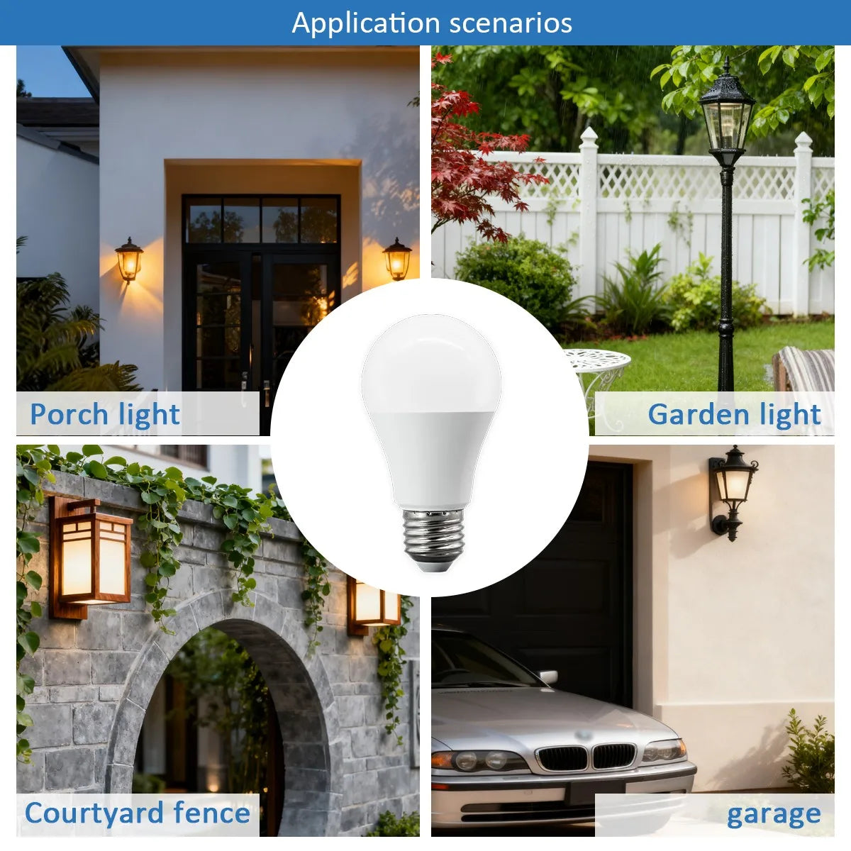 Confezione da 2 Lampadine LED Intelligenti con Sensore E27 B22, Luce Bianca dal Tramonto all'Alba, AC100-240V 1000LM 10W per Portico, Corridoio, Esterni, Garage