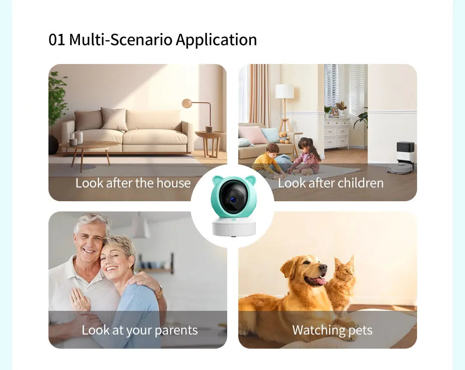 Danmini 2.4G 5 pollici Baby Monitor Tuya App Telecomando 1080P Videocamera Video Citofono bidirezionale Rilevazione movimento Monitor wireless