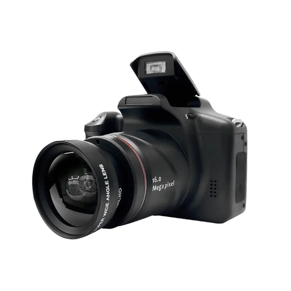 Fotocamera professionale per principianti, videocamera digitale SLR portatile, zoom digitale 16x, 16MP, uscita HD, fotocamera per selfie.