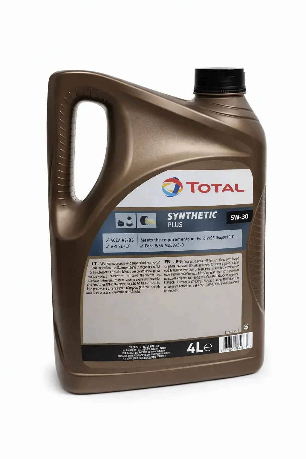 Total Synthetic Plus 5W-30 – Olio motore sintetico di alta qualità per motori a benzina e diesel – Massima protezione, minore usura, prestazioni elevate – 4 litri.