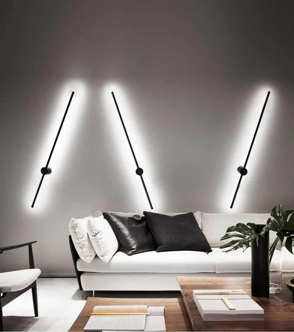 Lampada da parete moderna a LED 350 ° Lampada da parete lunga con rotazione Lampada da parete per camera da letto Soggiorno TV Divano Sfondo Apparecchio di illuminazione per interni