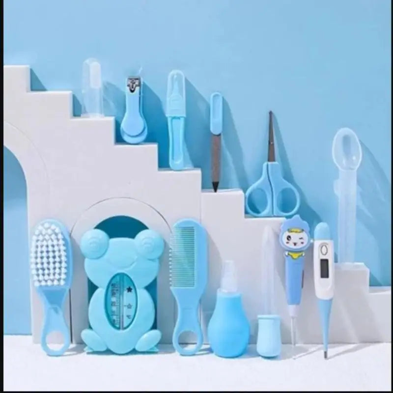 Set di 13 Pezzi per la Cura del Bambino, Kit Portatile per Toelettatura e Cura delle Unghie