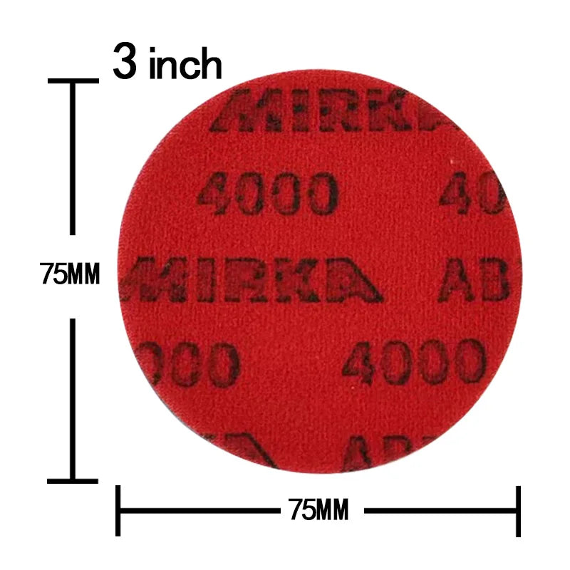 Mirka Abralon Disco impugnatura da 75 mm con gancio in schiuma per carta vetrata in spugna da 3 pollici per lucidatura e lucidatura di auto