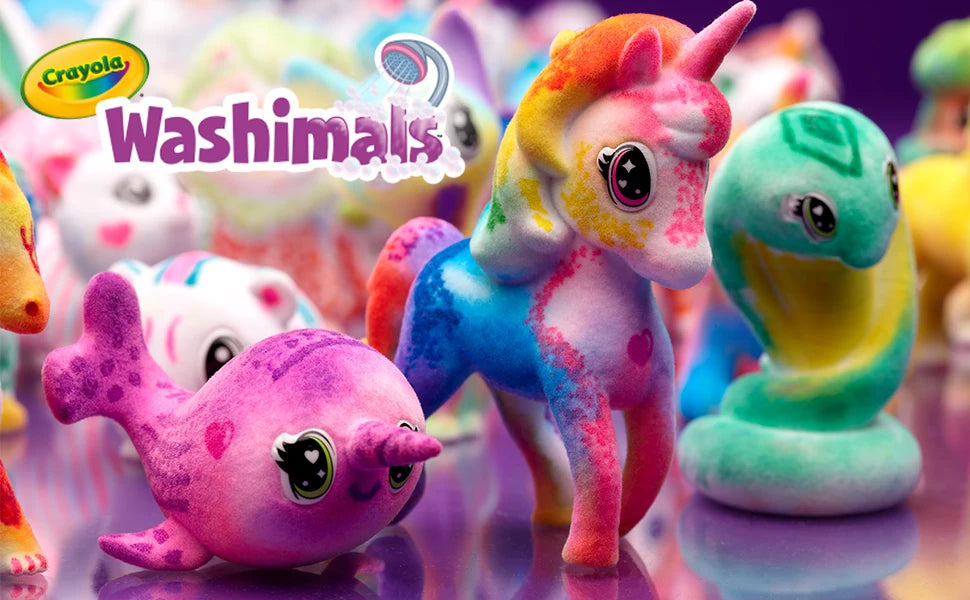 Crayola Washimals Pets: set di attività per colorare, lavare e ricolorare, con vasca da bagno funzionante, cuccioli e gattini, ideale come regalo, età consigliata: 3 anni.