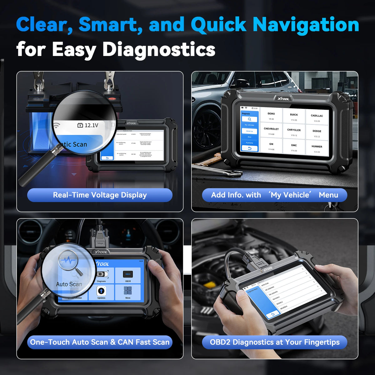XTOOL D5S Strumenti diagnostici per auto ABS SRS Sistemi di trasmissione del motore Scanner OBD2 16+ servizi Tutte le funzioni Aggiornamento gratuito a vita