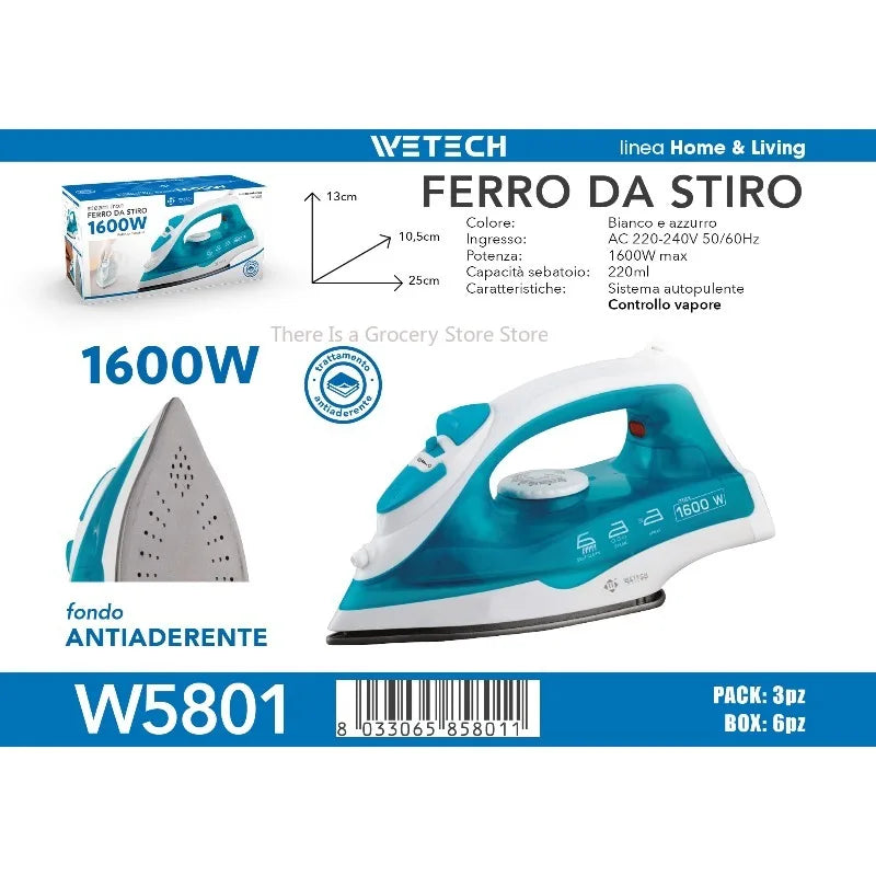 Ferro da Stiro Elettrico Portatile Mini, Ferro a Vapore per Vestiti, Ferro Regolabile con Piastra in Ceramica, Modelli W5801, W5802, W5803, W5804, W5806