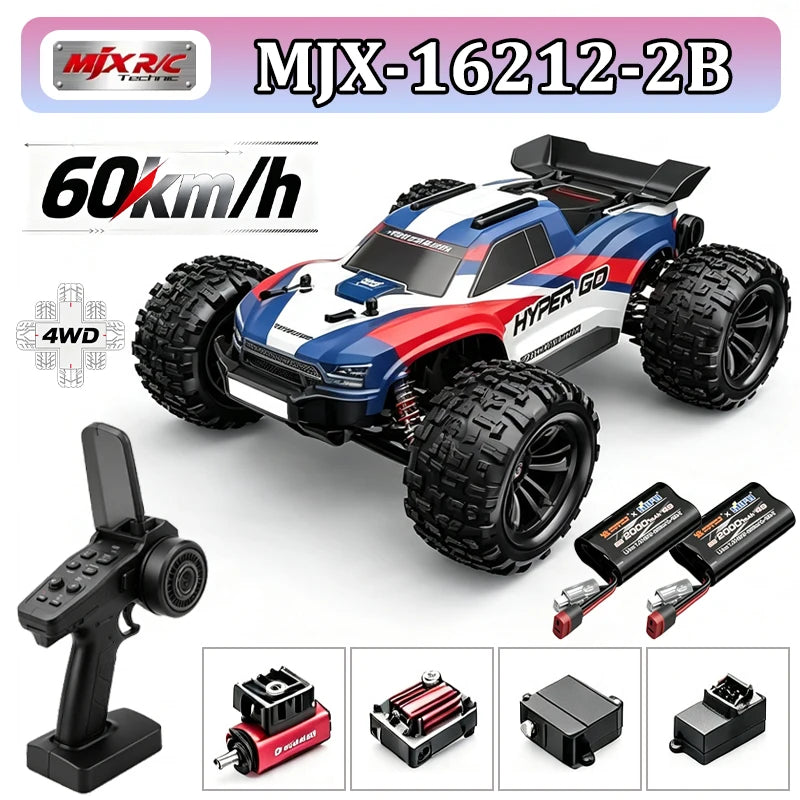Auto RC MJX Hyper Go 1/16 4WD 16212 16213 16218, Auto da Corsa RC Brushless 60KM/H, Auto Telecomandate 2.4G, Camion Fuoristrada Giocattolo