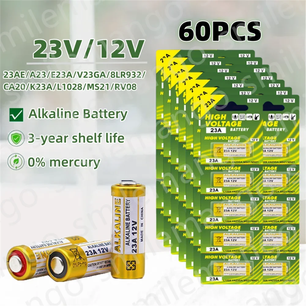 5-100PCS A23 23A 12V Batteria Alcalina 23GA A23S E23A EL12 MN21 V23GA GP23A MS21 LRV08 Per Campanello di Controllo Remoto Giocattolo Elettrico