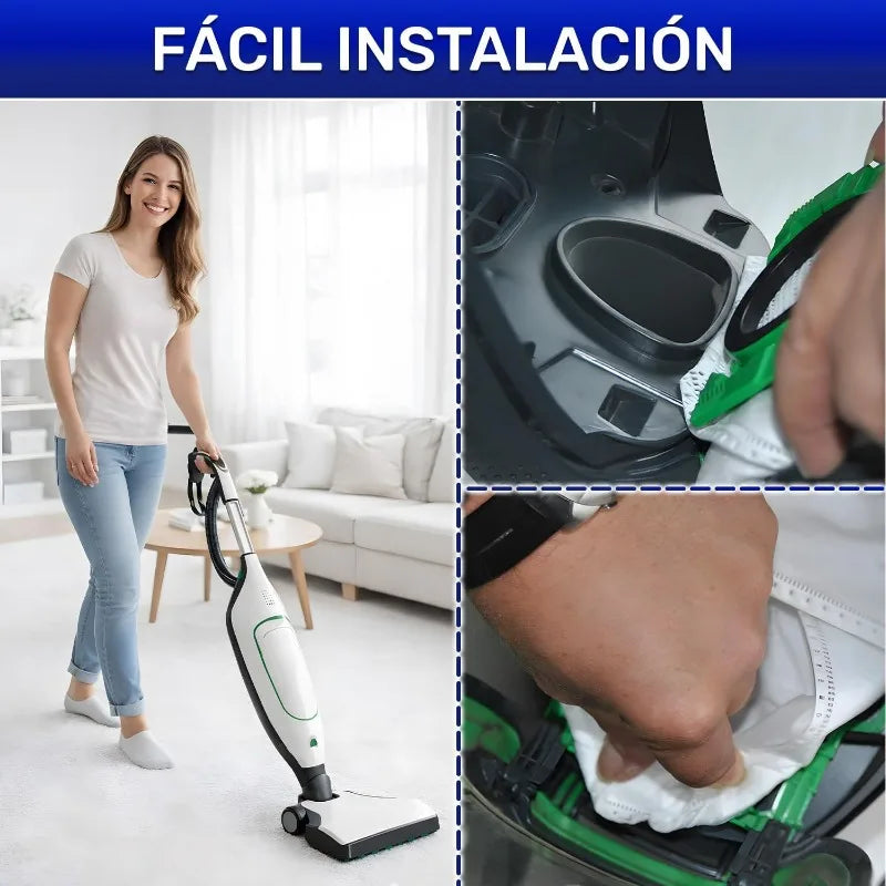 6 sacchetti per la polvere per aspirapolvere Vorwerk Kobold VK200 VK200S VK220S, in microfibra ad alta filtrazione, ricambi e accessori.