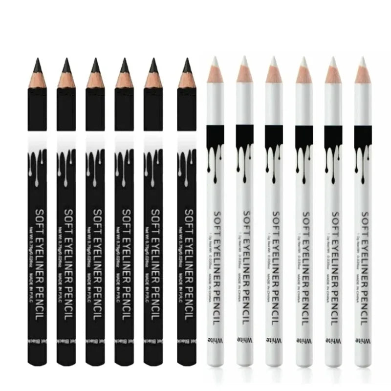 1/12 pezzi Eyeliner Bianco per Trucco Occhi, Lunga Durata, Facile da Applicare, Illuminante per Occhi, Impermeabile, Matite Eyeliner alla Moda, Strumenti per il Trucco degli Occhi