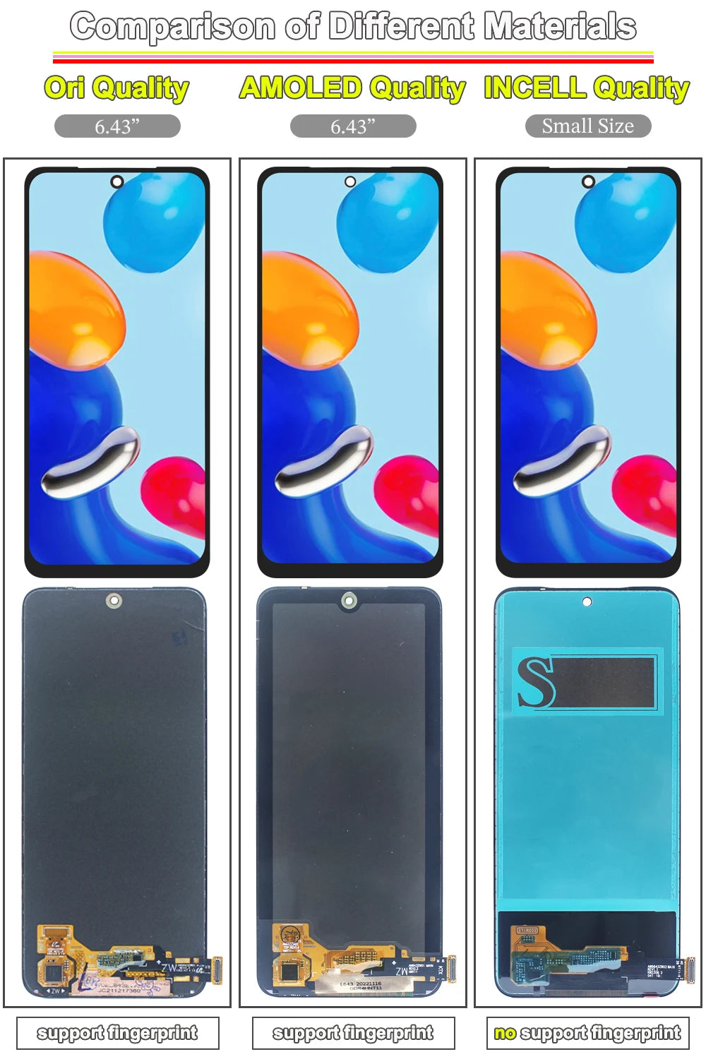 Display LCD da 6,43 pollici per Redmi Note 11 4G, ricambio digitalizzatore touchscreen per 2201117TY 2201117TG, schermo LCD con cornice