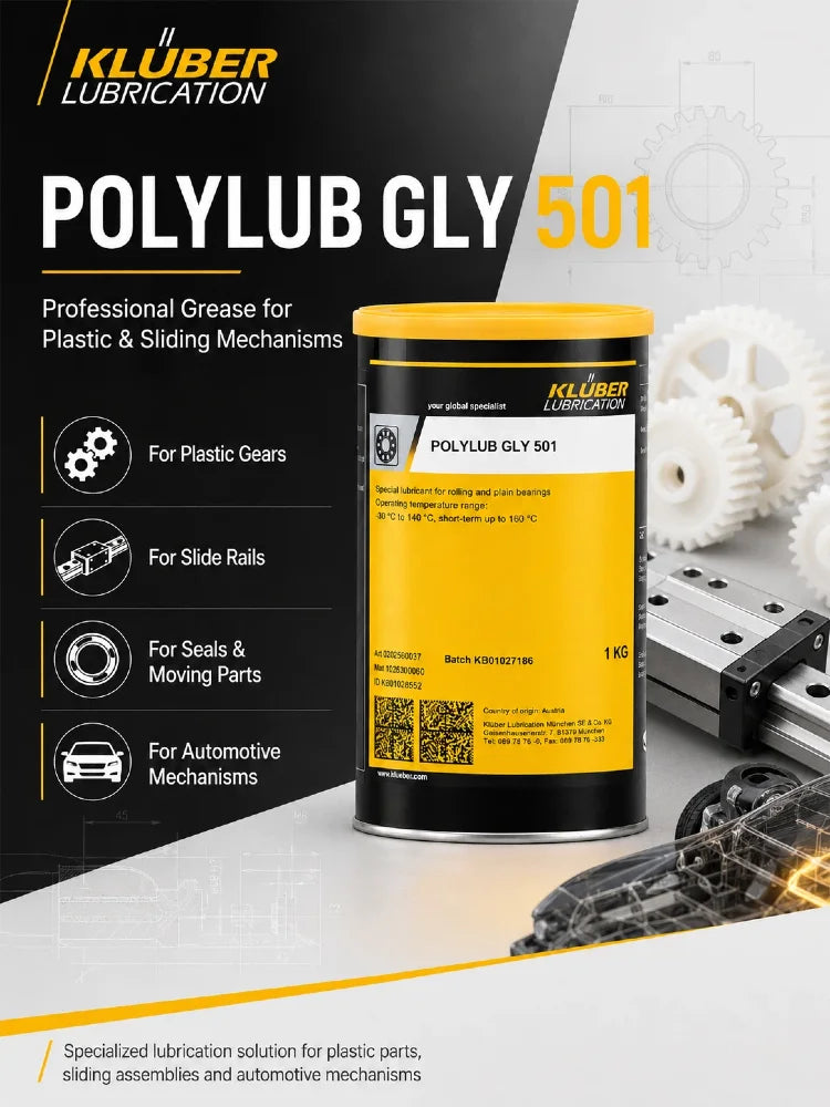Grasso Sintetico Originale Kluber POLYLUB GLY 801 NLGI 1 per Ingranaggi in Plastica, Tettuccio Apribile Auto e Guide Sedili