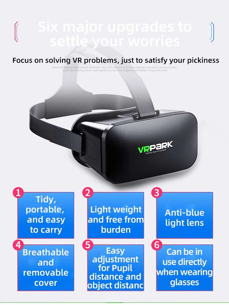 Visore per Realtà Virtuale VR, Occhiali 3D, Casco per Smartphone, Lenti, Dispositivi, Visore per Giochi su Cellulare