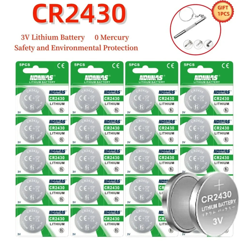 2-50 pezzi NUOVA batteria al litio CR2430 3V CR 2430 DL2430 BR2430 batterie a bottone per portachiavi orologio sveglia telecomando
