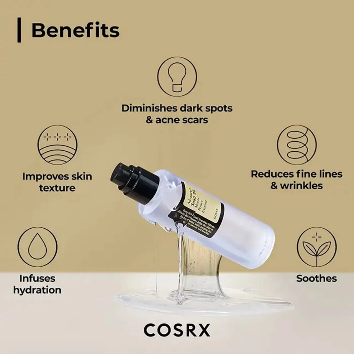 Cosrx Advanced Snail 96 Mucin Power Essence - Essenza rigenerante ad assorbimento rapido con il 96% di mucina di lumaca 100ml