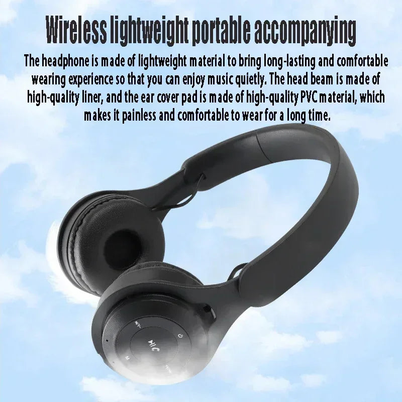 Cuffie Bluetooth Hi-Fi Wireless Over-Ear con Microfono e Riduzione del Rumore, Comode per Viaggi e Uso Domestico