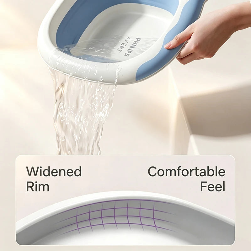 Avent PA-X15 Lavabo per neonati pieghevole da 3,5 litri, rinforzato, anti-caduta, resistente al calore e facile da trasportare per il bagnetto e la doccia